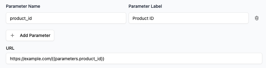 Screenshot of parameter configuration